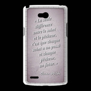Coque LG L80 Saint pêcheur Rose Citation Oscar Wilde