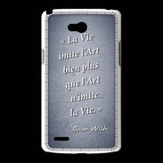 Coque LG L80 Vie art Bleu Citation Oscar Wilde