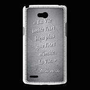 Coque LG L80 Vie art Noir Citation Oscar Wilde