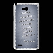 Coque LG L80 Vraie valeur Bleu Citation Oscar Wilde