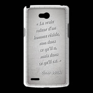 Coque LG L80 Vrai valeur Gris Citation Oscar Wilde