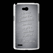Coque LG L80 Vraie valeur Noir Citation Oscar Wilde