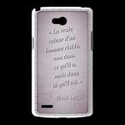 Coque LG L80 Vraie valeur Rose Citation Oscar Wilde