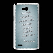 Coque LG L80 Vraie valeur Turquoise Citation Oscar Wilde