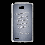 Coque LG L80 Jeuness folie Bleu Citation Oscar Wilde