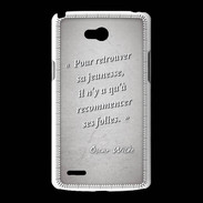 Coque LG L80 Jeuness folie Gris Citation Oscar Wilde