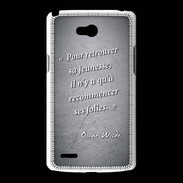 Coque LG L80 Jeuness folie Noir Citation Oscar Wilde