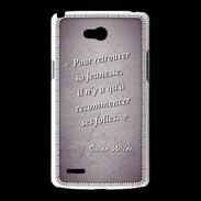Coque LG L80 Jeuness folie Violet Citation Oscar Wilde