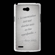 Coque LG L80 La conversation Gris Citation Oscar Wilde