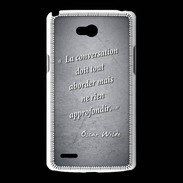 Coque LG L80 La conversation Noir Citation Oscar Wilde