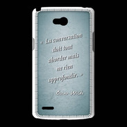 Coque LG L80 La conversation Turquoise Citation Oscar Wilde