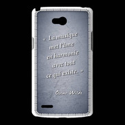 Coque LG L80 La musique Bleu Citation Oscar Wilde