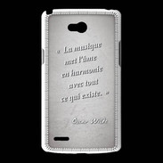 Coque LG L80 La musique Gris Citation Oscar Wilde