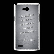 Coque LG L80 La musique Noir Citation Oscar Wilde