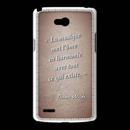 Coque LG L80 La musique Rouge Citation Oscar Wilde