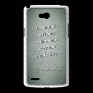 Coque LG L80 La musique Vert Citation Oscar Wilde
