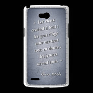 Coque LG L80 Les vieux Bleu Citation Oscar Wilde