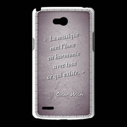 Coque LG L80 La musique Violet Citation Oscar Wilde