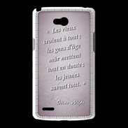 Coque LG L80 Les vieux Rose Citation Oscar Wilde
