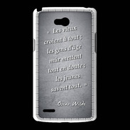 Coque LG L80 Les vieux Noir Citation Oscar Wilde