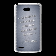 Coque LG L80 Pessimiste Bleu Citation Oscar Wilde