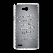 Coque LG L80 Pessimiste Noir Citation Oscar Wilde