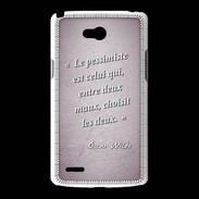 Coque LG L80 Pessimiste Rose Citation Oscar Wilde