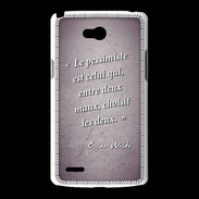 Coque LG L80 Pessimiste Violet Citation Oscar Wilde