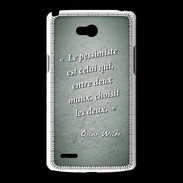 Coque LG L80 Pessimiste Vert Citation Oscar Wilde