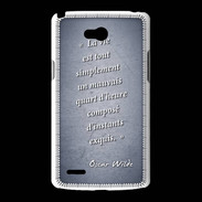 Coque LG L80 Quart d'heure Bleu Citation Oscar Wilde