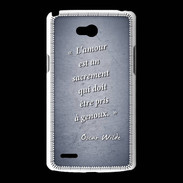 Coque LG L80 Sacrement amour Bleu Citation Oscar Wilde