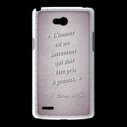 Coque LG L80 Sacrement amour Rose Citation Oscar Wilde