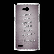 Coque LG L80 Sacrement amour Violet Citation Oscar Wilde