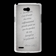 Coque LG L80 Sagesse rêves Gris Citation Oscar Wilde