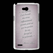 Coque LG L80 Sagesse rêves Rose Citation Oscar Wilde