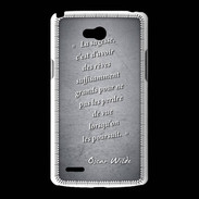 Coque LG L80 Sagesse rêves Noir Citation Oscar Wilde