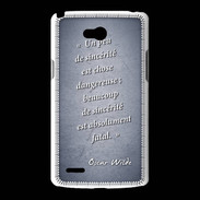 Coque LG L80 Sincérité fatale Bleu Citation Oscar Wilde