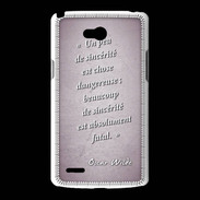 Coque LG L80 Sincérité fatale Rose Citation Oscar Wilde