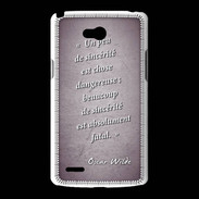 Coque LG L80 Sincérité fatale Violet Citation Oscar Wilde