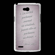 Coque LG L80 Société rêveur Rose Citation Oscar Wilde