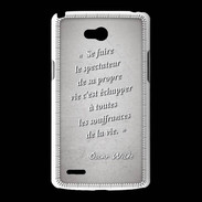 Coque LG L80 Spectateur Gris Citation Oscar Wilde