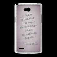 Coque LG L80 Spectateur Rose Citation Oscar Wilde