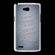 Coque LG L80 Survie mort Bleu Citation Oscar Wilde