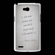 Coque LG L80 Survie mort Gris Citation Oscar Wilde