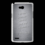 Coque LG L80 Survie mort Noir Citation Oscar Wilde