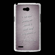 Coque LG L80 Survie mort Violet Citation Oscar Wilde