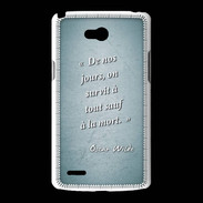 Coque LG L80 Survie mort Turquoise Citation Oscar Wilde