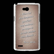 Coque LG L80 Trop moderne Rouge Citation Oscar Wilde