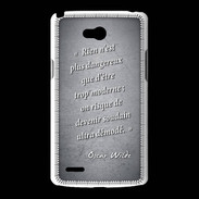 Coque LG L80 Trop moderne Noir Citation Oscar Wilde
