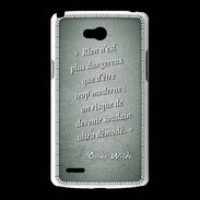 Coque LG L80 Trop moderne Vert Citation Oscar Wilde